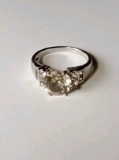 Natural Yellow Labradorite/White Topaz Sterling Silver Ring. 1 Sz. 8  1 Sz. 10