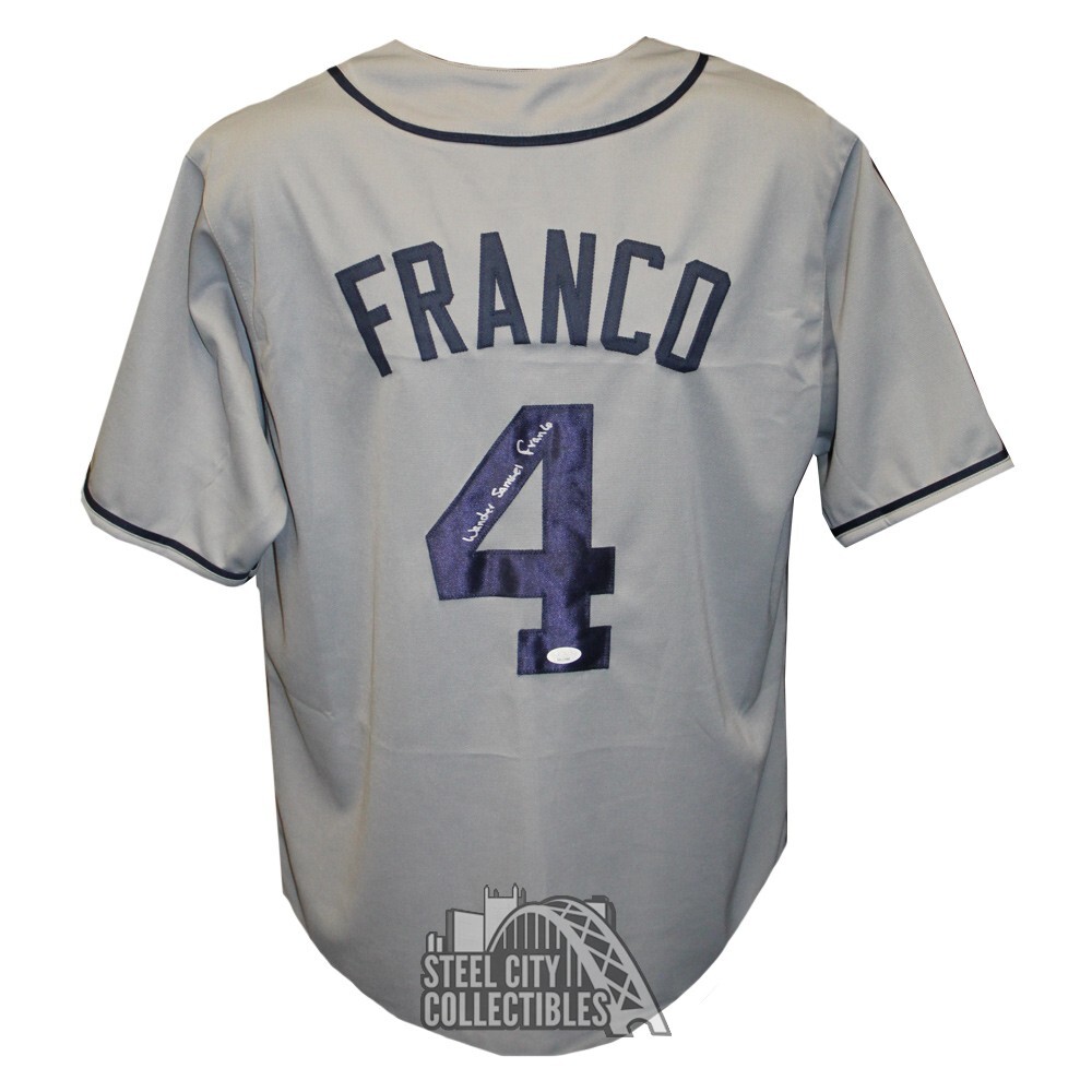 Wander Franco Autographed Signed Tampa Bay Full Name Custom Gray Baseball Jersey - JSA 