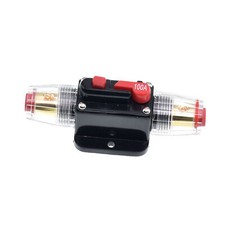 1X Reset Inline Fuse Holder DC Circuit Breaker 4 8 GA AWG 12v 100A Amp Car Audio