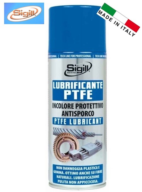 LUBRIFICANTE SPRAY AL PTFE - INCOLORE PROTETTIVO ANTISPORCO - 400 ml "SIGILL"