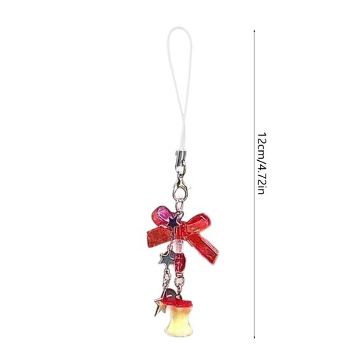 Fashion Fruit Core Bowknot Pendant Phone Straps Lanyard Pocket Keychain Strap - Zdjęcie 8 z 8