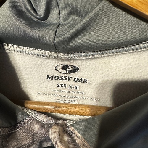 Mossy Oak Hoodie Camo Pullover Sweatshirt Hunting Outdoors S/CH (4-6) - Picture 3 of 5