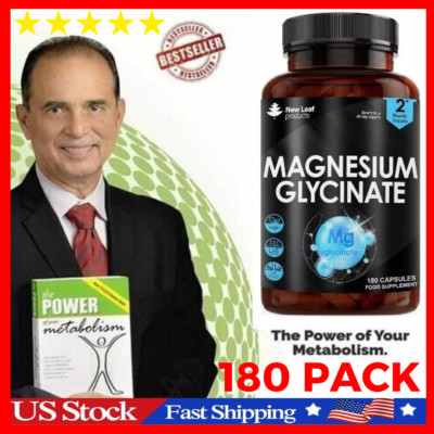 Glicinato De Magnesio De Maxima Potencia 180 Capsulas Non-Gmo 100% Chelated Max*