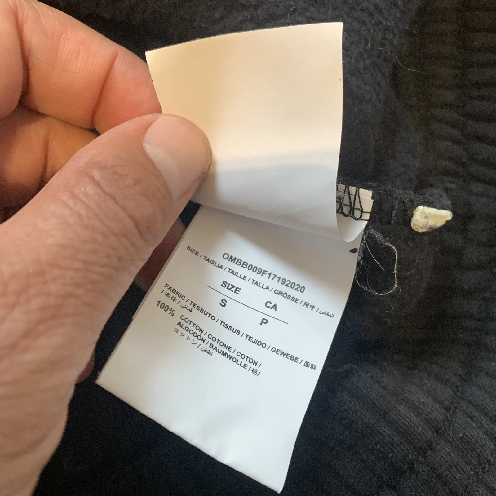 OFF WHITE Maglione con cappuccio da uomo bianco sporco taglia top in foto su nastro