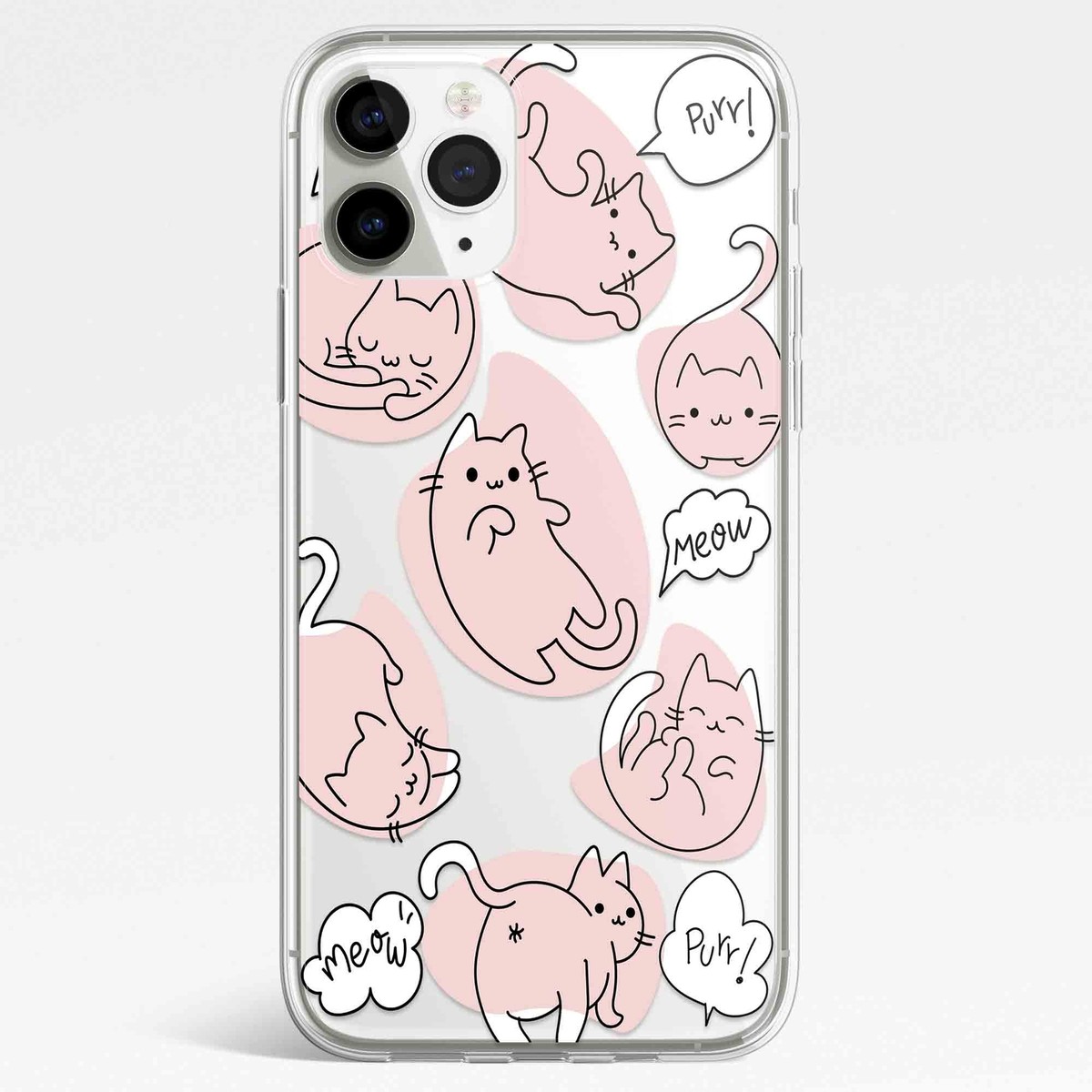 Cartoon Cute Cat Abstract Art Phone Case for Iphone 15 14 13 12