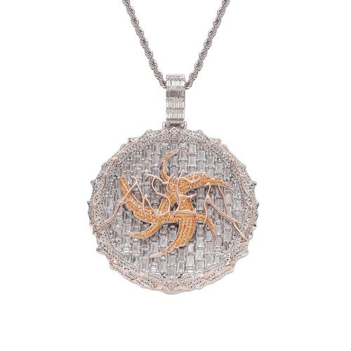 Gioielli Hip Hop ASEN BIG CAKE Ciondolo Bling Collana Catena Rapper Accessori DJ - Foto 9 di 9