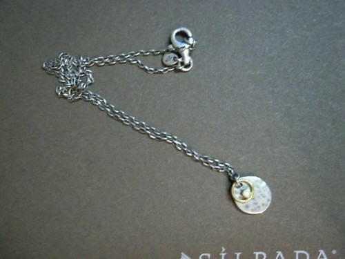 SILPADA 925 Oxidized Hammered Sterling Silver River Shell Bronze Necklace N1671 - Picture 5 of 12