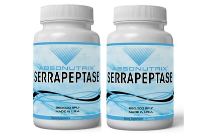 2 Absonutrix Serrapeptase 250000 SPU 60mg Antioxidant Helps Reduce Inflammation