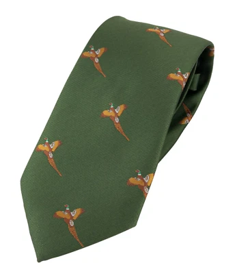 Jack Pyke Tie Pheasant Patterned Green Country Clothing Hunting Shooting