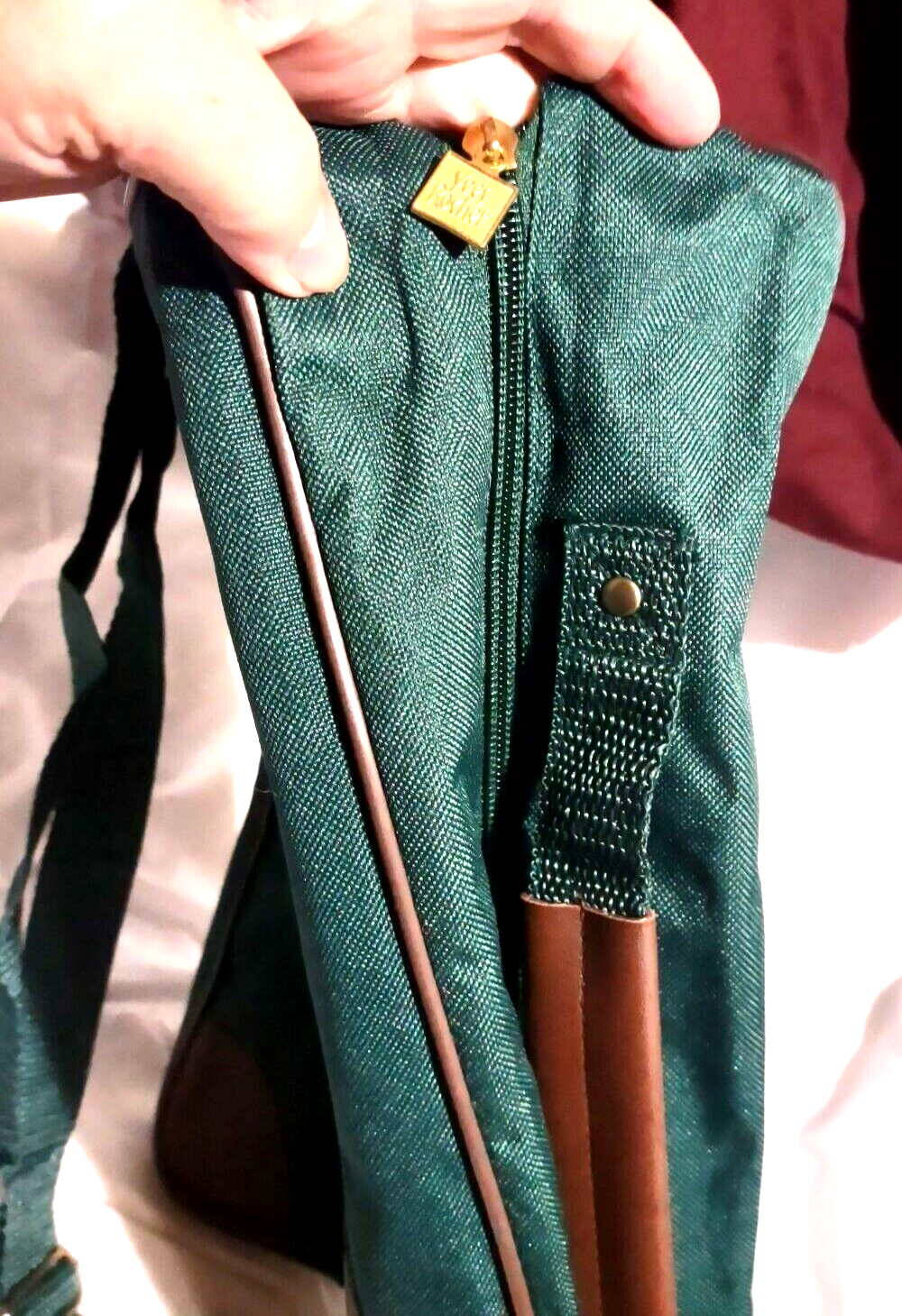 SAINT LAURENT Borsa da viaggio verde borsetta borsetta nuova con scatola Yves Rocher superiore zip inferiore tracolla regolabile