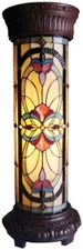 Stained Glass Victorian Tiffany Style Pedestal Floor Lamp 2 Light ONE THIS PRICE