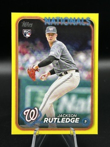 2024 Topps #503 Jackson Rutledge Yellow Washington Nationals RC SP ๐ - Picture 4 of 4