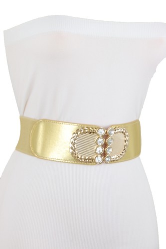 Cinturón Elástico Dorado Para Mujeres Con Hebilla De Metal Brillante Talla S M - Imagen 7 de 13