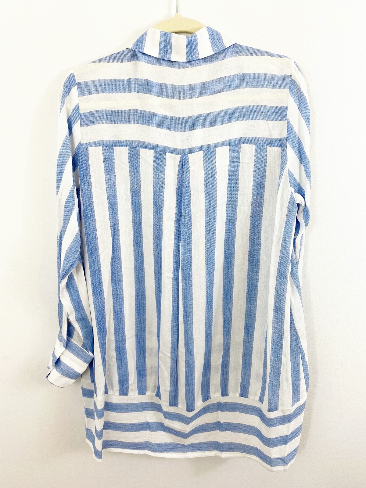 ClothesHead Blue Striped Button Front Collared Sh… - image 4