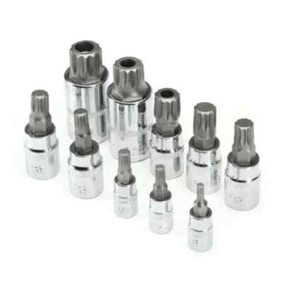 10Stk Zoll Drive Impact Bit Socket Set Triple Square Spline Bit Sockets