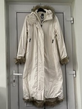 Bnwt Bench Cream Hooded Parka Coat Fur Trim Jacket Size L (14-16)