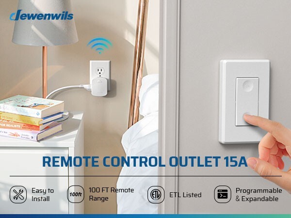 Dewenwils Remote Wall Switch and Plug-In Receiver,Wireless Remote Outlet