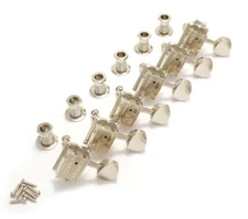 Grover Nickel Vintage Deluxe 6 Inline Guitar Tuners for Fender Strat/Tele® 136N6