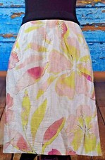 Emilio Pucci Skirt Women's Linen Blend Italy Size 42 Floral 6 US Career Colorful