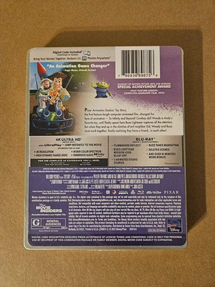 TOY STORY 4K UHD STEELBOOK DISNEY 100 YEAR BRAND NEW SEALED BEST BUY EXCLUSIVE Foto 2 de 2