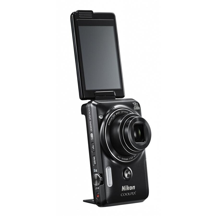 Nikon COOLPIX S6900 Digital Selfie Camera Black W/ Stand Battery