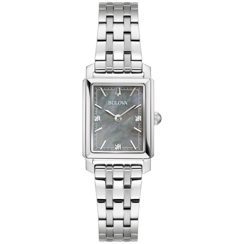 Bulova Women's Classic Quartz Gemmed Silver Stainless Steel Watch 21 MM 96P252