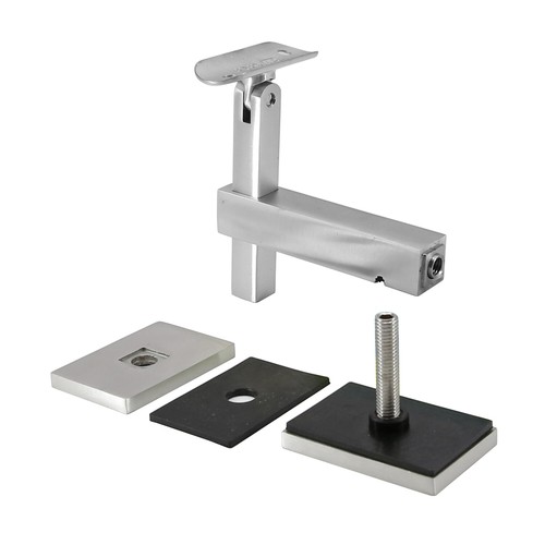 Stainless Steel Glass Mount Adjustable Handrail Bracket for 1-5/8" OD Round Tube - Imagen 2 de 27