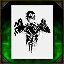 Zombie Torso 3 - Airbrush Stencil Template Airsick Zombies