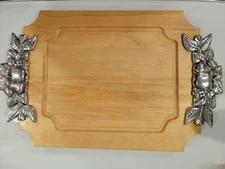 The Cellar By Macys Wood Cutting/serving Board W Metal Fruit Design Handles