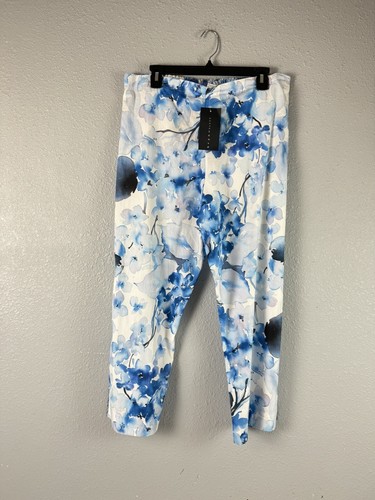 Bryn Walker Women’s Fioro Cotton Print Blue Capri pants Size XS NWT $158 - Picture 3 of 6