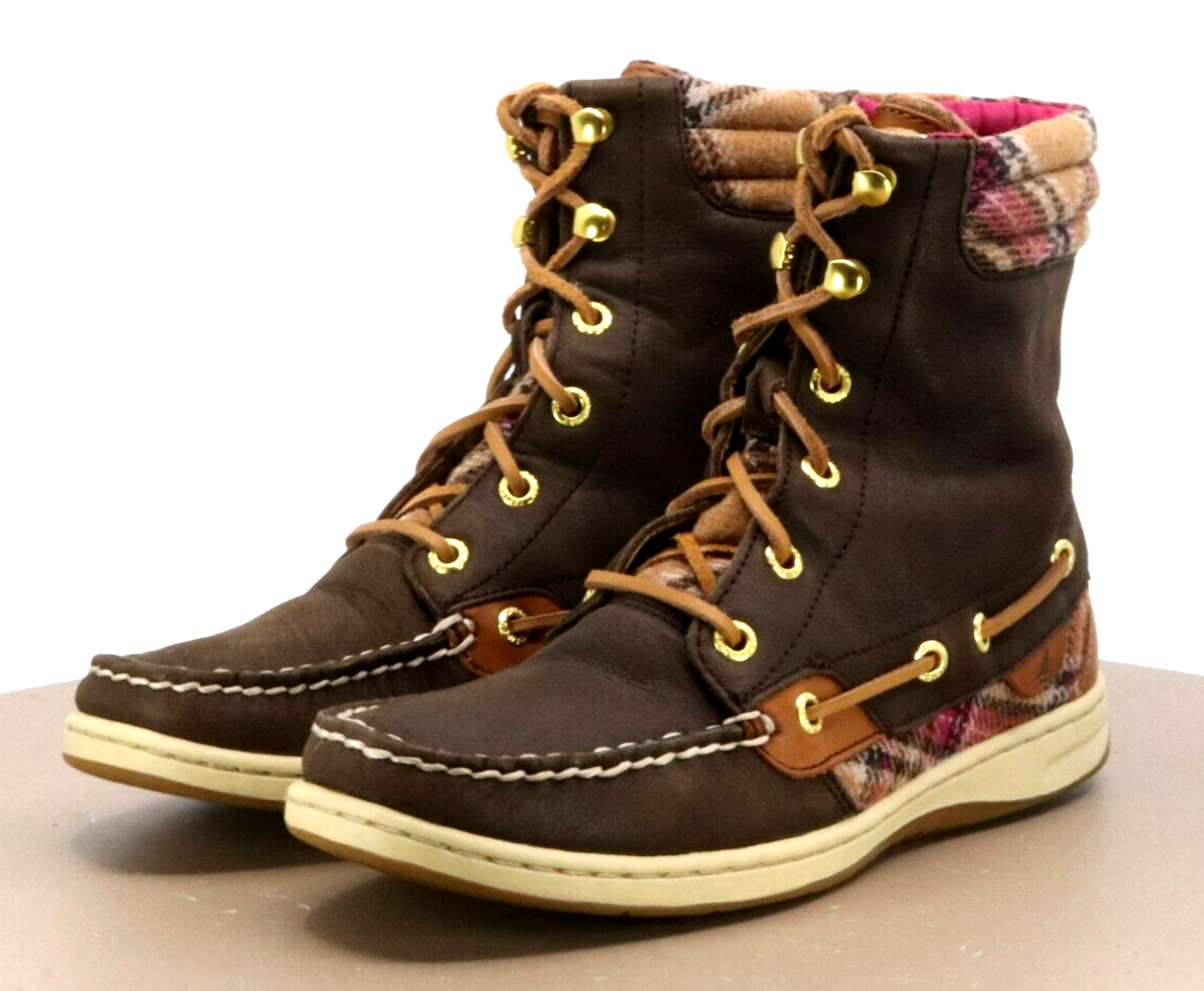 Sperry Top Sider Women's High Top Boat Shoes Size 6.5 Leather Brown