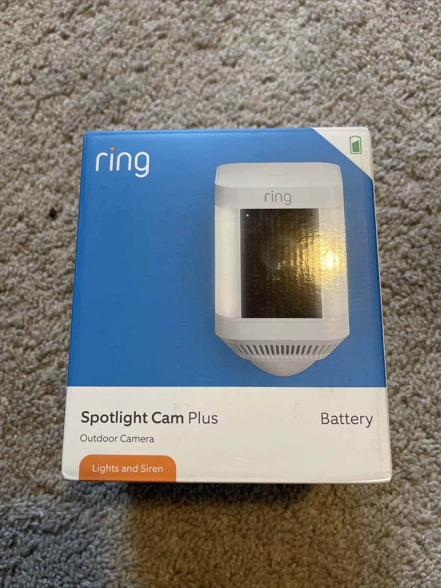 Ring Spotlight Cam Plus Outdoor/Indoor Wireless 1080p Battery Surveillance Camera White B09JZ5BG26 - Best Buy