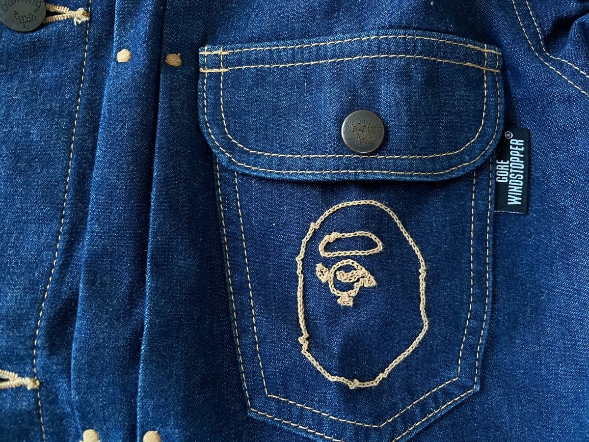 A BATHING APE Bape Vintage Gore Windstopper Denim Jamper | eBay