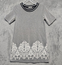 Le Lis Dress Women Small Black White Knit Stretch Short Sleeve Short Mini