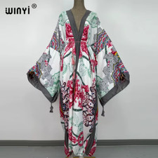 Spring Dress  Women KIMONO Cardigan Stitch Robe Cocktail Sexcy Boho Maxi Afr