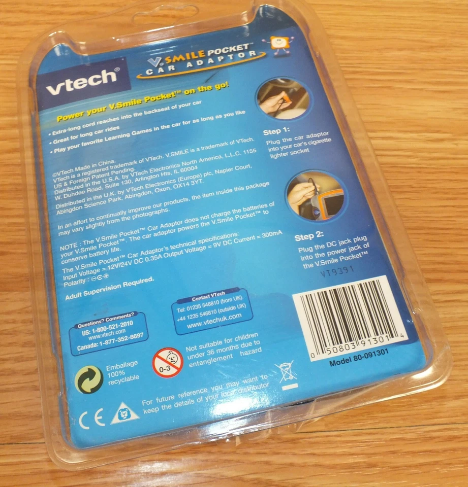 Genuine Vtech V. Smile Pocket Car Adaptor For Hand Held Game System **NEW-READ** - Image 2 of 4