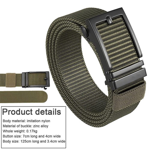 Tactical Men Nylon Belt Automatic Buckle with Slide Ratchet Belts Waist for men - Picture 6 of 33
