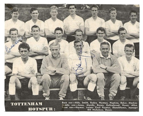 DANNY BLANCHFLOWER TOTTENHAM HOTSPUR FC DOBLE GANADOR 1960-61 AUTÓGRAFO ORIGINAL - Imagen 3 de 4