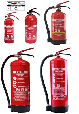 GLORIA PORTEX Protex Feuerlöscher ABC Pulver Schaum Fettbrand 1,2,5,6,9,12kg mit Prüfnachweis