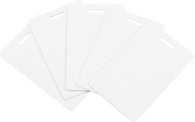 20 Pack Premium Blank PVC Cards with Slot Punch on Short Side - Vertical Slot...