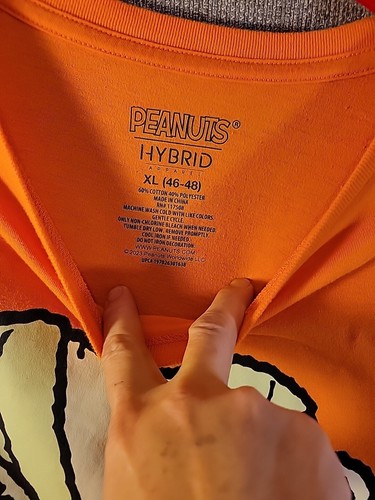 Snoopy Woodstock PEANUTS Orange Size XL Adult T-Shirt Hybrid Apparel - Picture 5 of 6