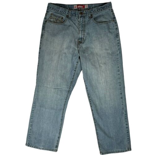 VTG Attitude Baggy Jeans Size 34x30 Well Worn Grunge Skater Hip Hop Rave Alt Y2K