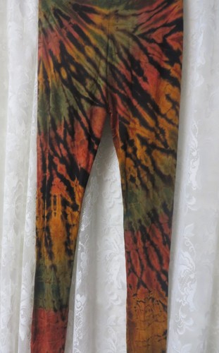 TENZIN L A YOGA LEGGINGS PANTS Tye Die XL NWT BOHO - Picture 3 of 5