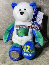 Washington State Bear Quarter 42nd Limited Treasures Coin Plush Beanie