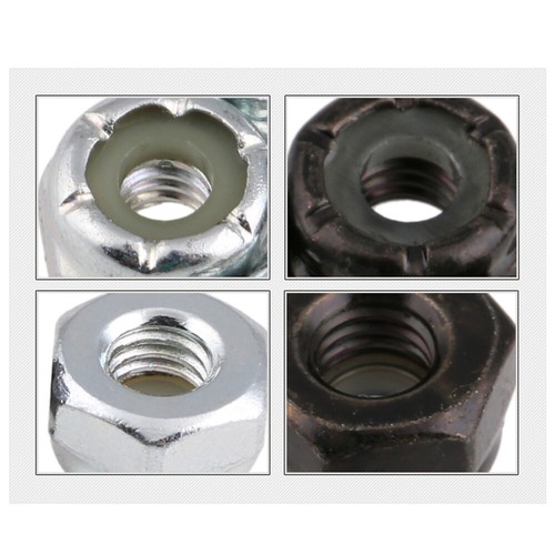 Nyloc Self Locking Hex Nuts UNC 4# -10# 1/4" 5/16" 3/8" Nylon Insert Zinc Plated - Picture 2 of 7