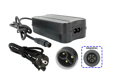 PowerSmart Akku Ladegerät Netzteil 2A 3-Pin Stecker für 36V Pedelec E-Bike etc