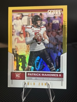 PATRICK MAHOMES 2017 SCORE GOLD ZONE ROOKIE RC 35/50 CHIEFS SP *READ*