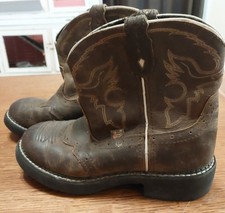 Justin Children's Brown Leather Western Boots US 2.5 D MPN 9909Y