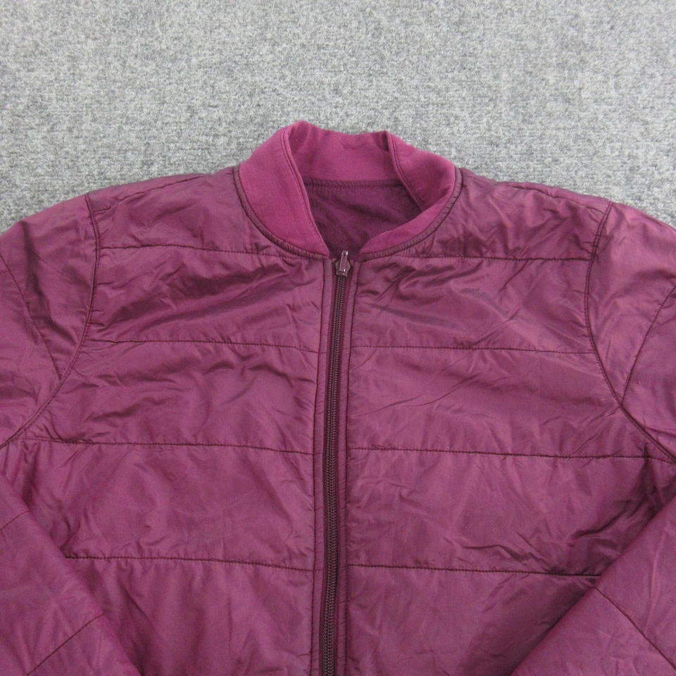 Chaqueta Lululemon Mujer 8 Púrpura Reversible Bomber PrimaLoft Aislada Cremallera Completa Foto 2 de 4