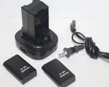 Xbox 360 Rechargeable Battery 2 Pack & Dual Charging Station Dock Stand Base
